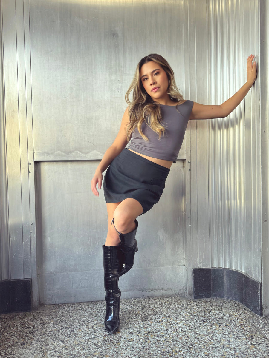 Charcoal Off The Shoulder Top – Uncommon Lux