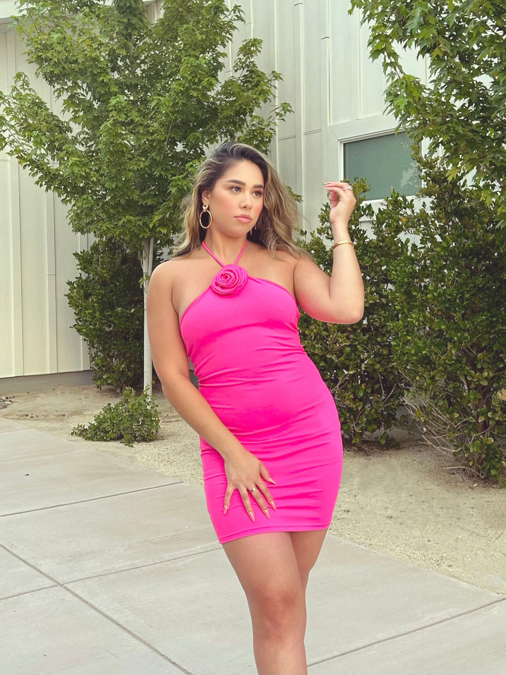 Miami Mami Fuchsia Halter Dress