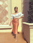 Peach Dreams Satin Skirt