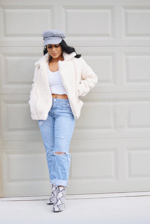 Sierra Cream Teddy Jacket